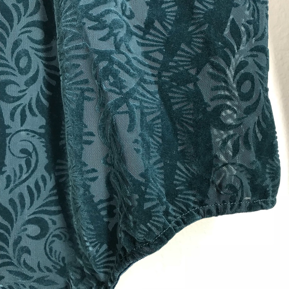 Free People Teal velvet body suit NWT - Picture 4 of 7
